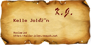 Kelle Jolán névjegykártya